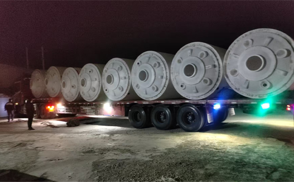 庄浪锥底桶交付现场